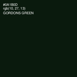 #0A1B0D - Gordons Green Color Image